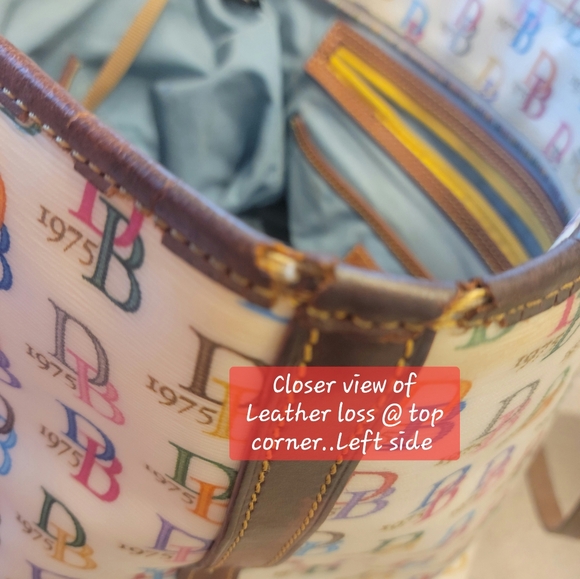 Dooney & Bourke RARE, VTG, AWL, Y2K DB1975 Rainbow Large Zip Tote, DUCK Fob - Picture 15 of 16